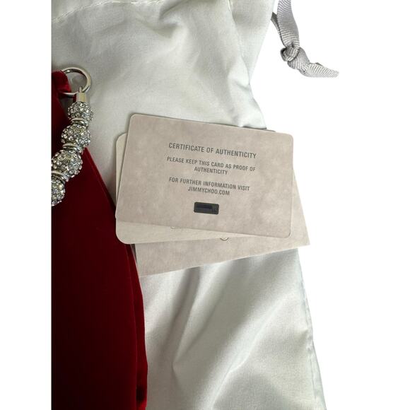 Jimmy Choo NWT Callie Velvet Clutch in Red and Silver - Picture 8 of 10